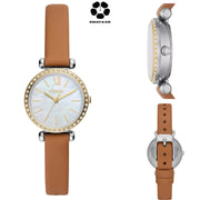 FOSSIL Tillie Mini Three-Hand Brown Leather Watch