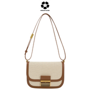 CHARLES & KEITH Charlot Canvas Crossbody Bag - Chocolate