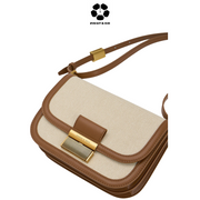 CHARLES & KEITH Charlot Canvas Crossbody Bag - Chocolate