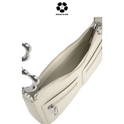 CHARLES & KEITH Flower-Embellished Shoulder Bag - Chalk