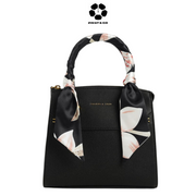 CHARLES & KEITH Scarf-Wrapped Top Handle Bag - Black