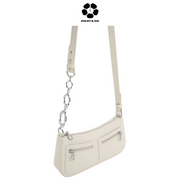 CHARLES & KEITH Flower-Embellished Shoulder Bag - Chalk