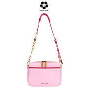 CHARLES & KEITH Lock & Key Chain Handle Bag - Pink