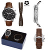 FOSSIL Townsman Chronograph Brown LiteHide Leather Watch and Bracelet Set