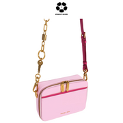 CHARLES & KEITH Lock & Key Chain Handle Bag - Pink