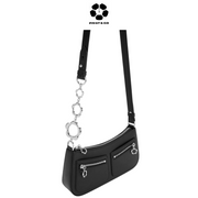 CHARLES & KEITH Flower-Embellished Shoulder Bag - Black