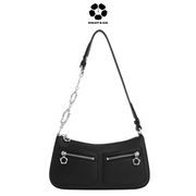 CHARLES & KEITH Flower-Embellished Shoulder Bag - Black