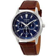 CITIZEN Corso Blue Dial Brown Leather Men's Watch