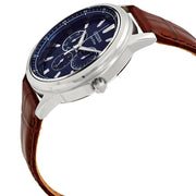 CITIZEN Corso Blue Dial Brown Leather Men's Watch