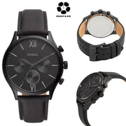 FOSSIL Fenmore Multifunction Black Leather Watch