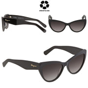 SALVATORE FERRAGAMO Grey Cat Eye Ladies Sunglasses