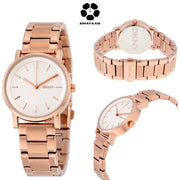 DKNY Soho White Dial Rose Gold-tone Ladies Watch