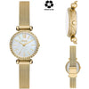 FOSSIL Tillie Mini Three-Hand Gold-Tone Stainless Steel Mesh Watch