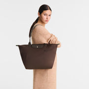 LONGCHAMP Original Le Pliage Medium Tote Bag - Mocha Recycled Canvas
