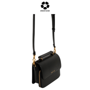 CHARLES & KEITH Front Flap Top Handle Crossbody Bag - Black