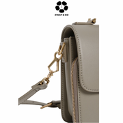 CHARLES & KEITH Front Flap Top Handle Crossbody Bag - Taupe