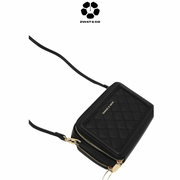 CHARLES & KEITH Quilted Boxy Long Wallet - Black