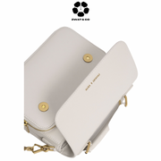 CHARLES & KEITH Front Flap Top Handle Crossbody Bag - Ivory