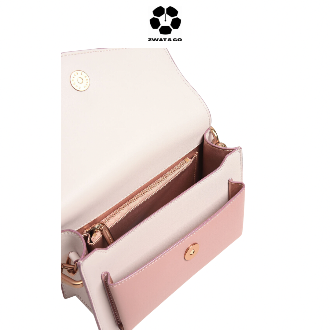 Charles and keith light pink bag sale