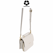 CHARLES & KEITH Front Flap Top Handle Crossbody Bag - Ivory