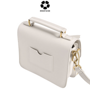 CHARLES & KEITH Front Flap Top Handle Crossbody Bag - Ivory