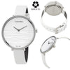 CALVIN KLEIN Rise White Dial White Leather Ladies Watch
