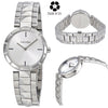 CALVIN KLEIN Edge Silver Dial Studded Stainless Steel Ladies Watch