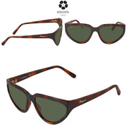 SALVATORE FERRAGAMO Green Cat Eye Ladies Sunglasses