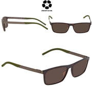TOMMY HILFIGER Brown Rectangular Men's Sunglasses