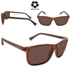 CALVIN KLEIN Brown Rectangular Unisex Sunglasses