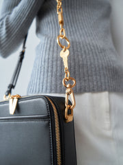 CHARLES & KEITH Lock & Key Chain Handle Bag - Black